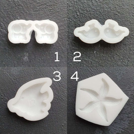 Silicone earrings mold Elephant Whale Fish Star Jewelry Resin mould for resin and epoxy - Luxy Kraft