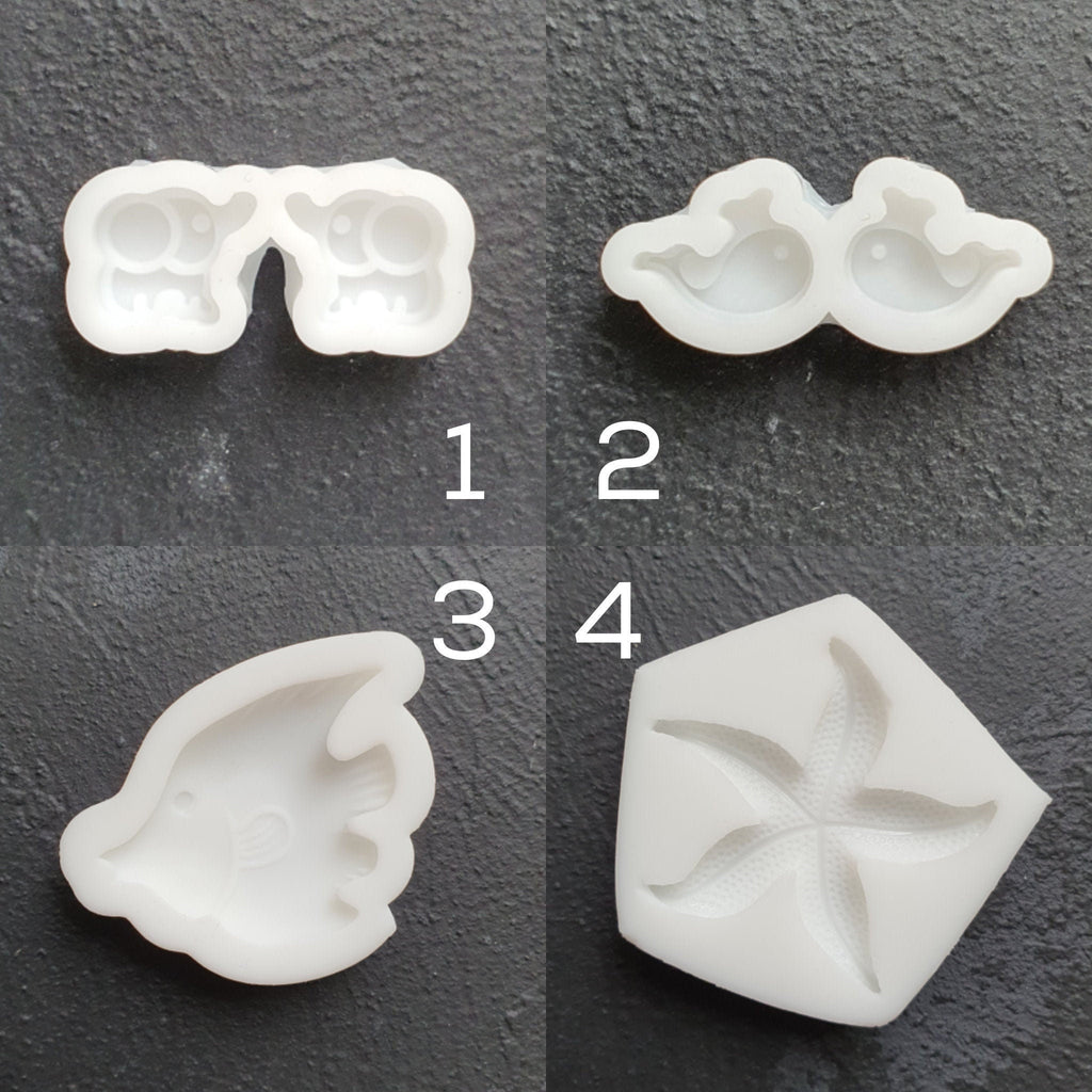 Silicone earrings mold Elephant Whale Fish Star Jewelry Resin mould for resin and epoxy - Luxy Kraft
