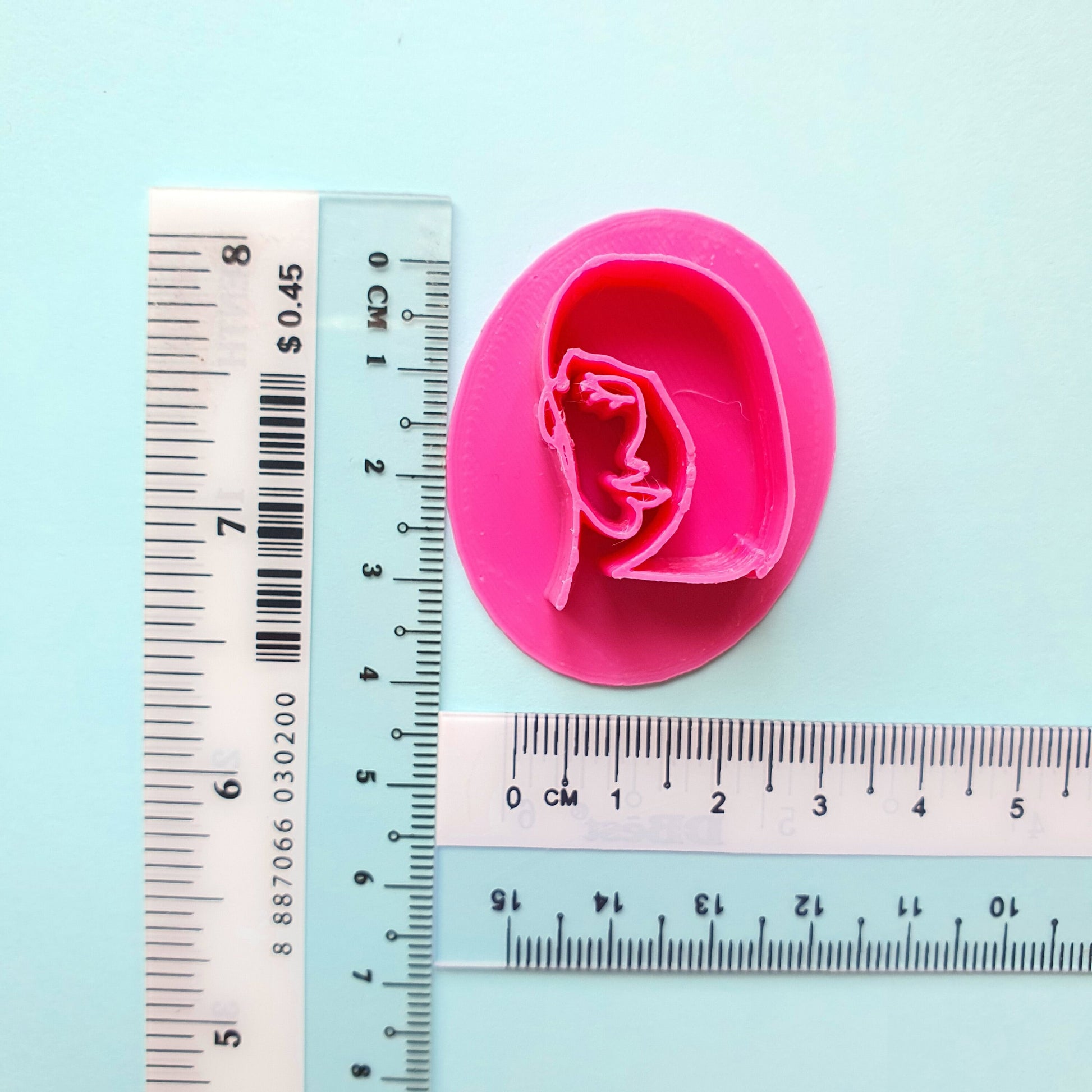 Woman face Earrings Polymer clay 3D Geometry Jewelry shapes stamp embossing