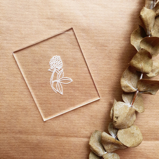 Embossing stamp for polymer clay "Clover" Floral texture plate Flower debossing stamp Acrylic stamps - Luxy Kraft