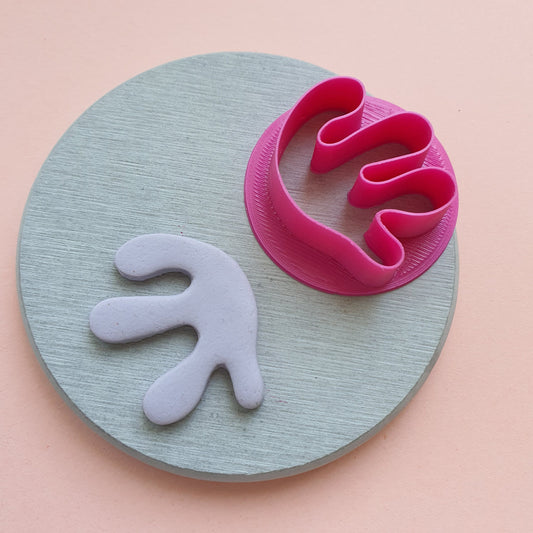 Polymer clay cutter 3D print cutters Jewelry Earrings "Coral" abstract shape plastic cutter