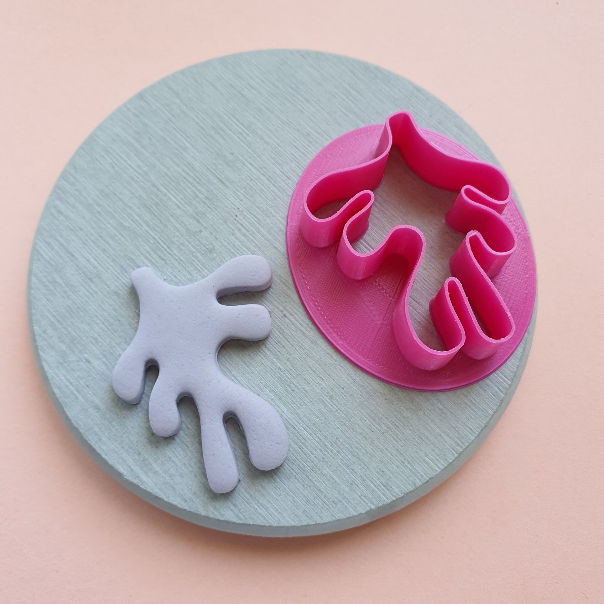 Polymer clay cutter 3D print cutters Jewelry Earrings "Coral" abstract shape plastic cutter - Luxy Kraft