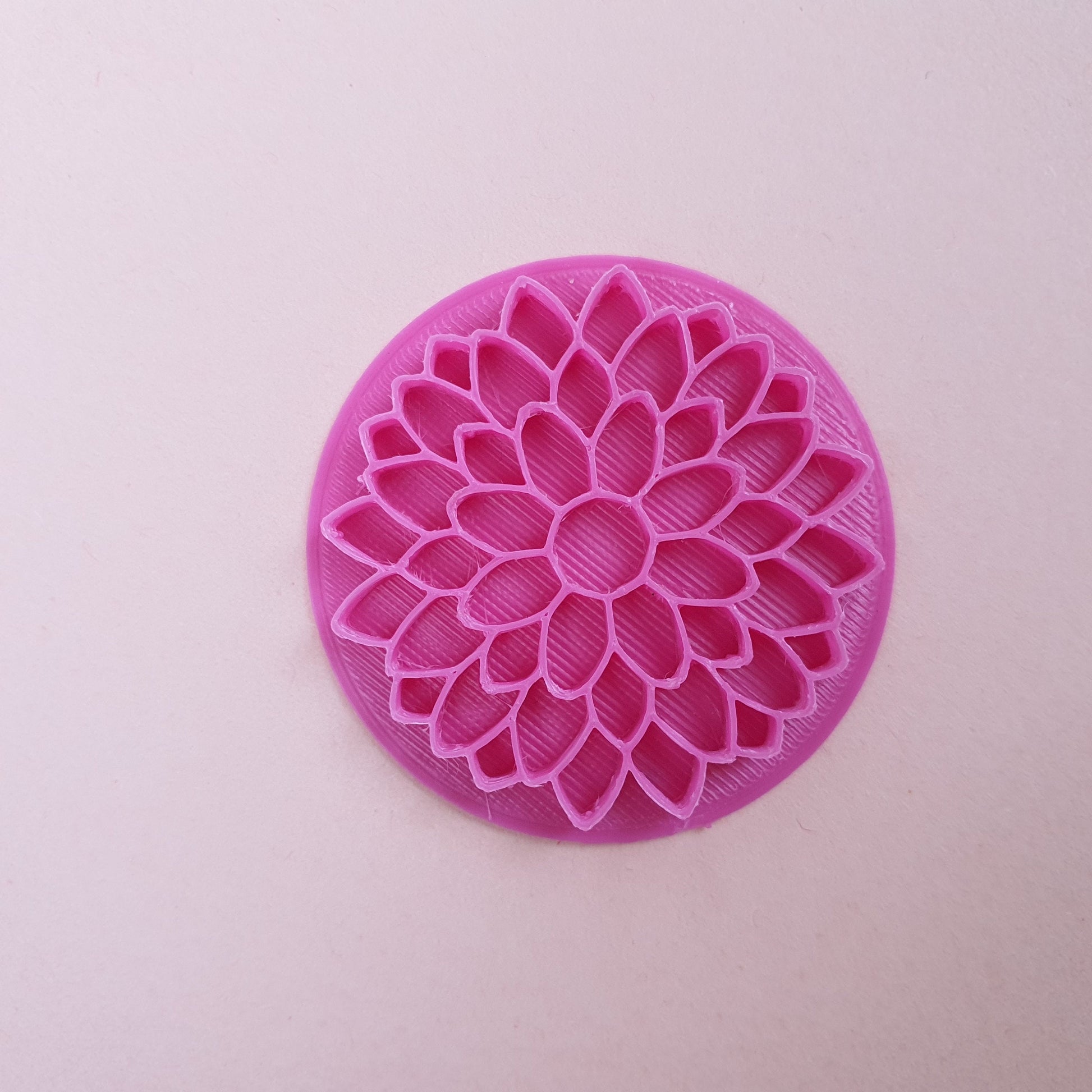 Polymer clay stamp "Flower" 3D printed embossing - Luxy Kraft