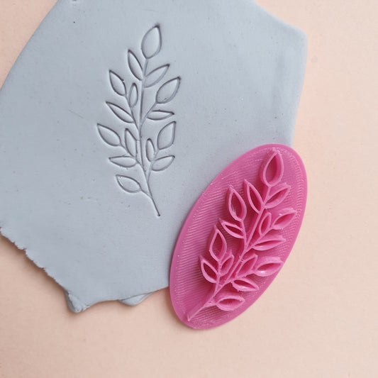 Polymer clay stamp "Leaves" 3D printed embossing