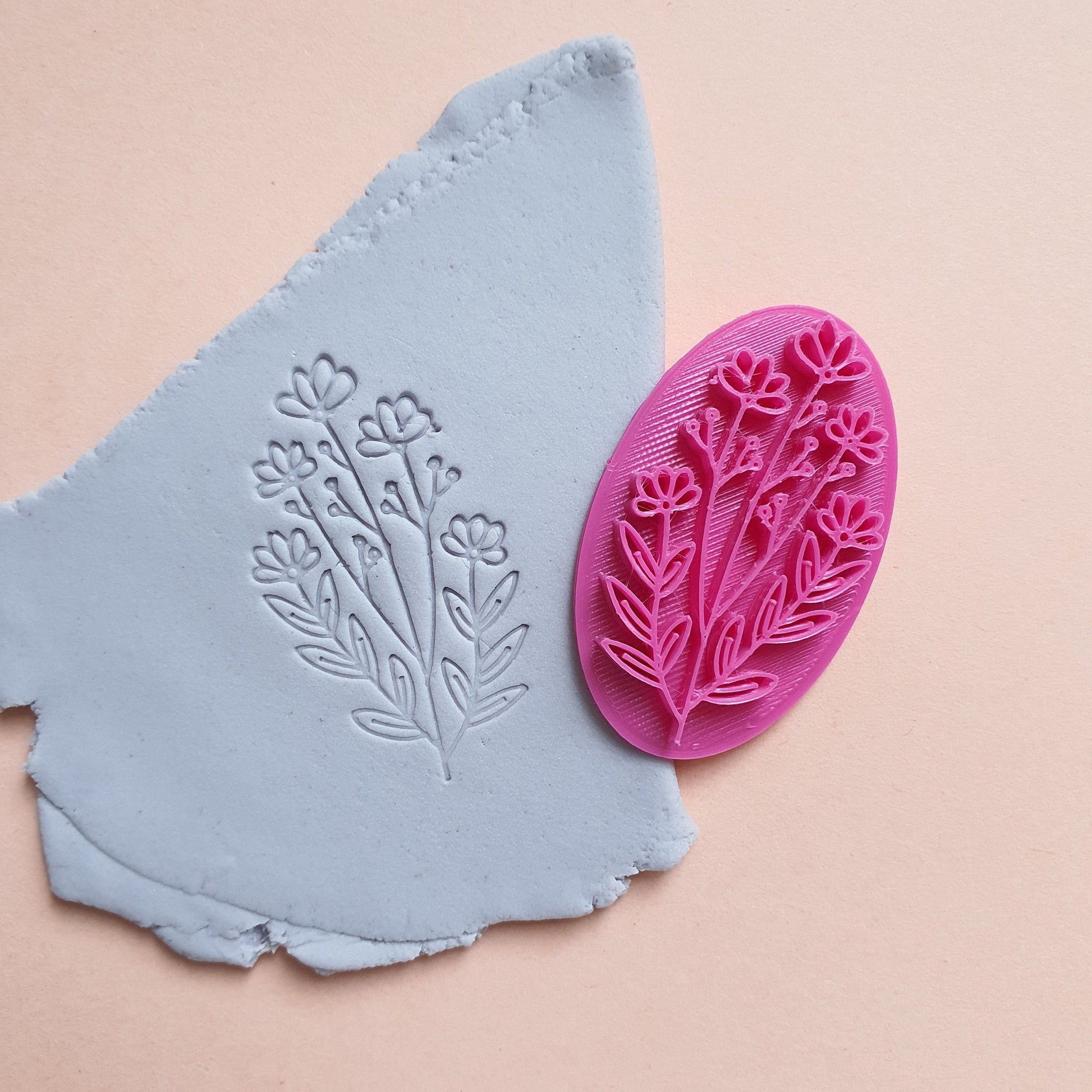 Polymer clay stamp "Flower" 3D printed embossing