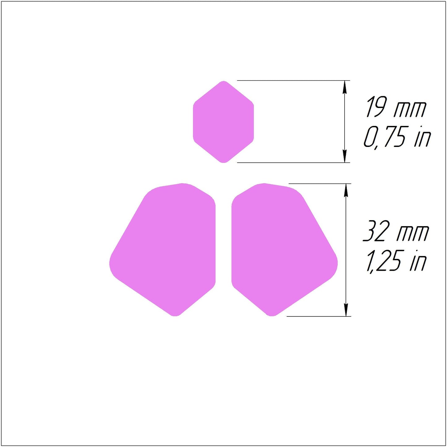 Polymer clay 3D cutters Jewelry Earrings Geometry shape 3 pcs set - Luxy Kraft