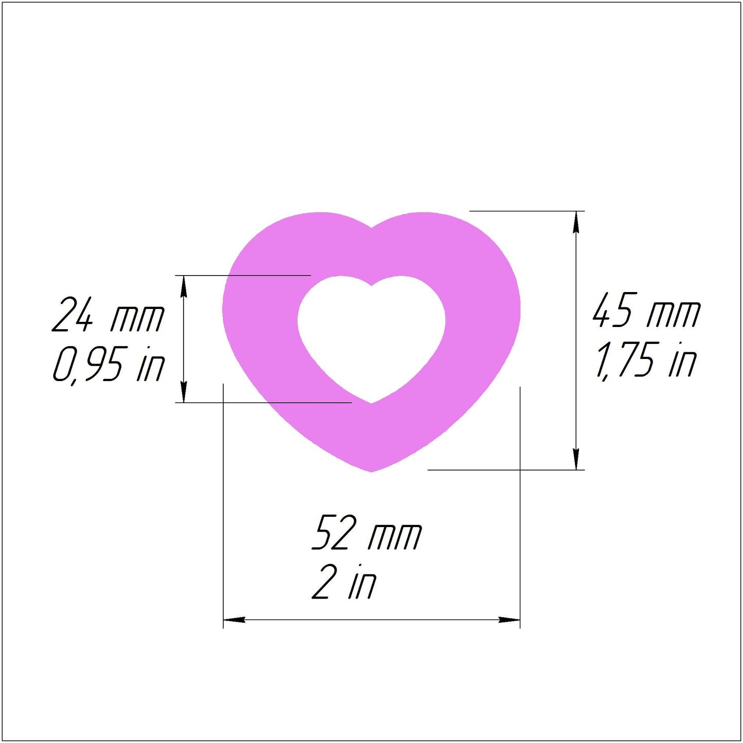 Heart Polymer clay 3D cutters Jewelry Earrings Geometry shape cutter - Luxy Kraft