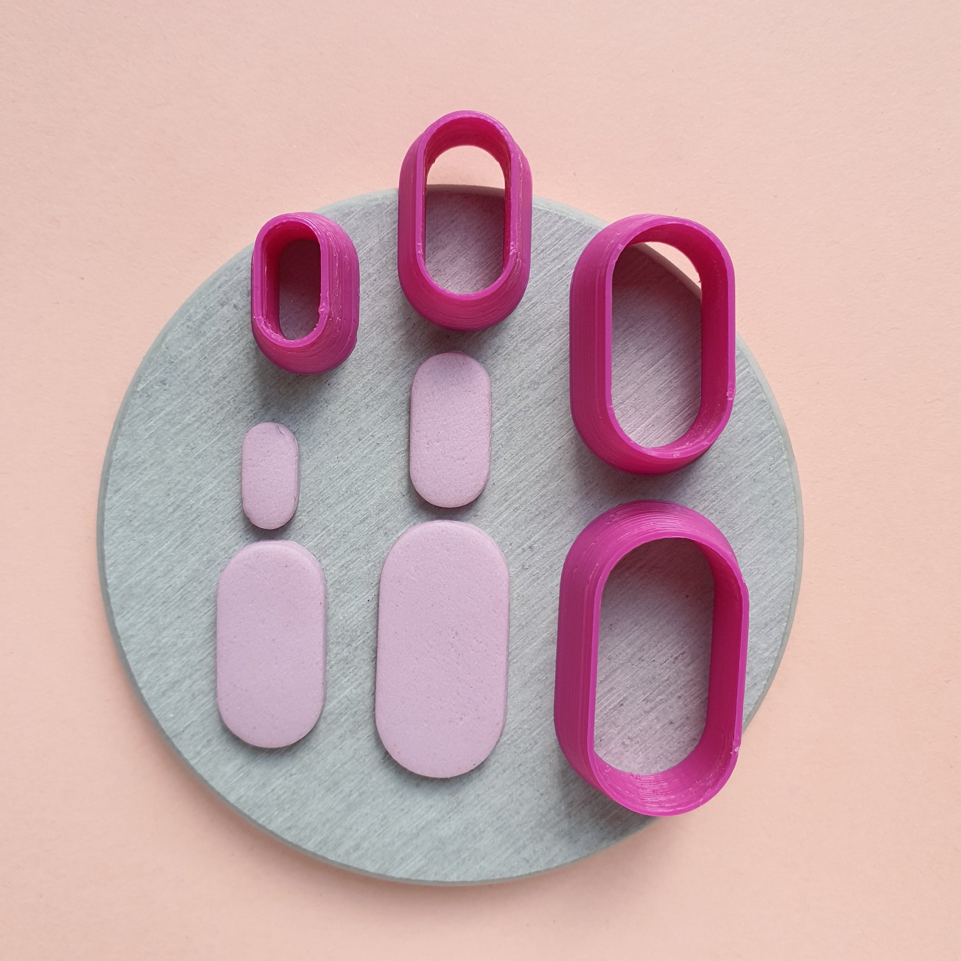 Pill shapes Polymer clay 3D cutters set of 4 pcs