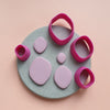 Pebble Polymer clay 3D cutters Geometry shapes cutter set of 4 pcs - Luxy Kraft