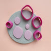 Pebble Polymer clay 3D cutters Geometry shapes cutter set of 4 pcs - Luxy Kraft