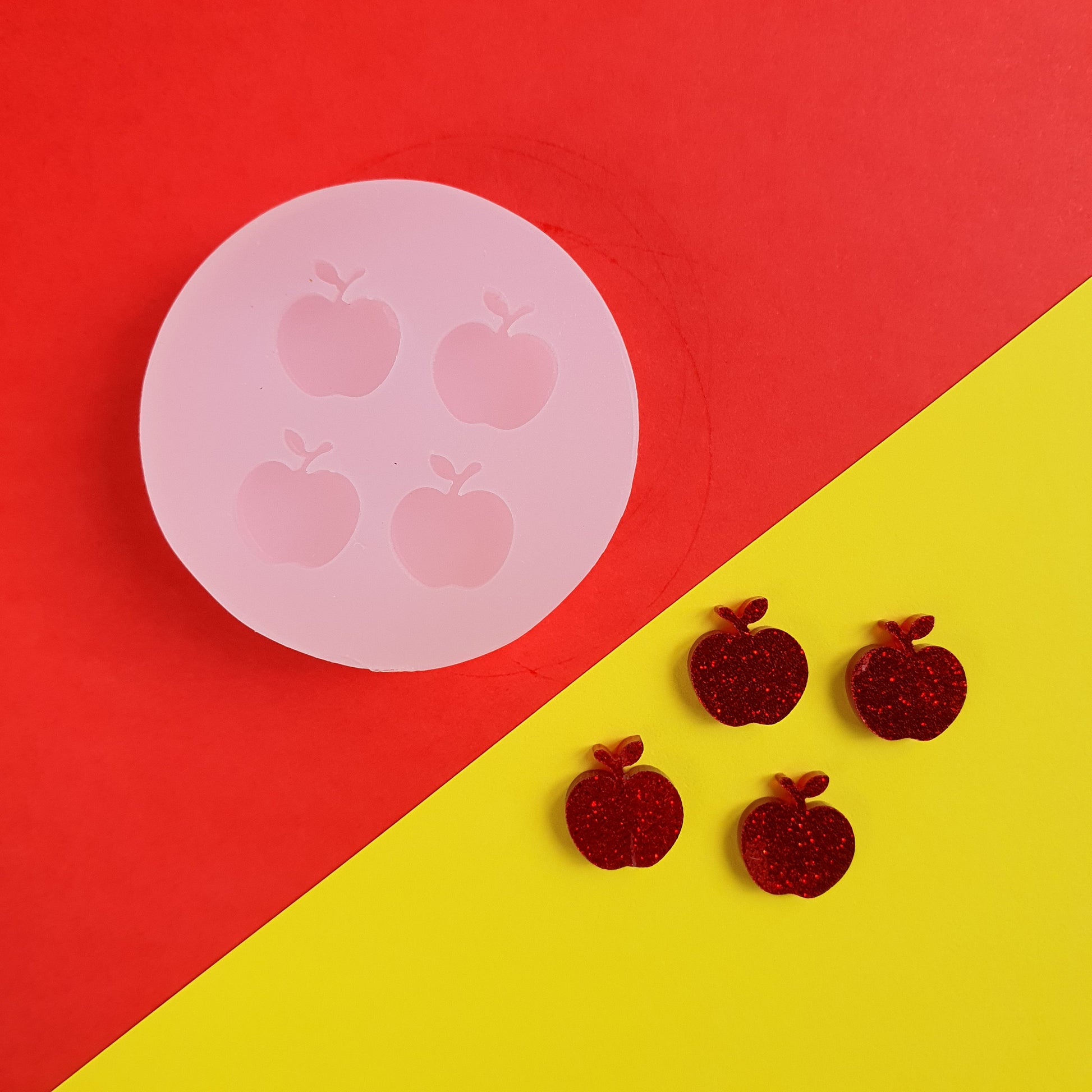 Apple Silicone earrings mold for resin and epoxy for stud earrings - Luxy Kraft