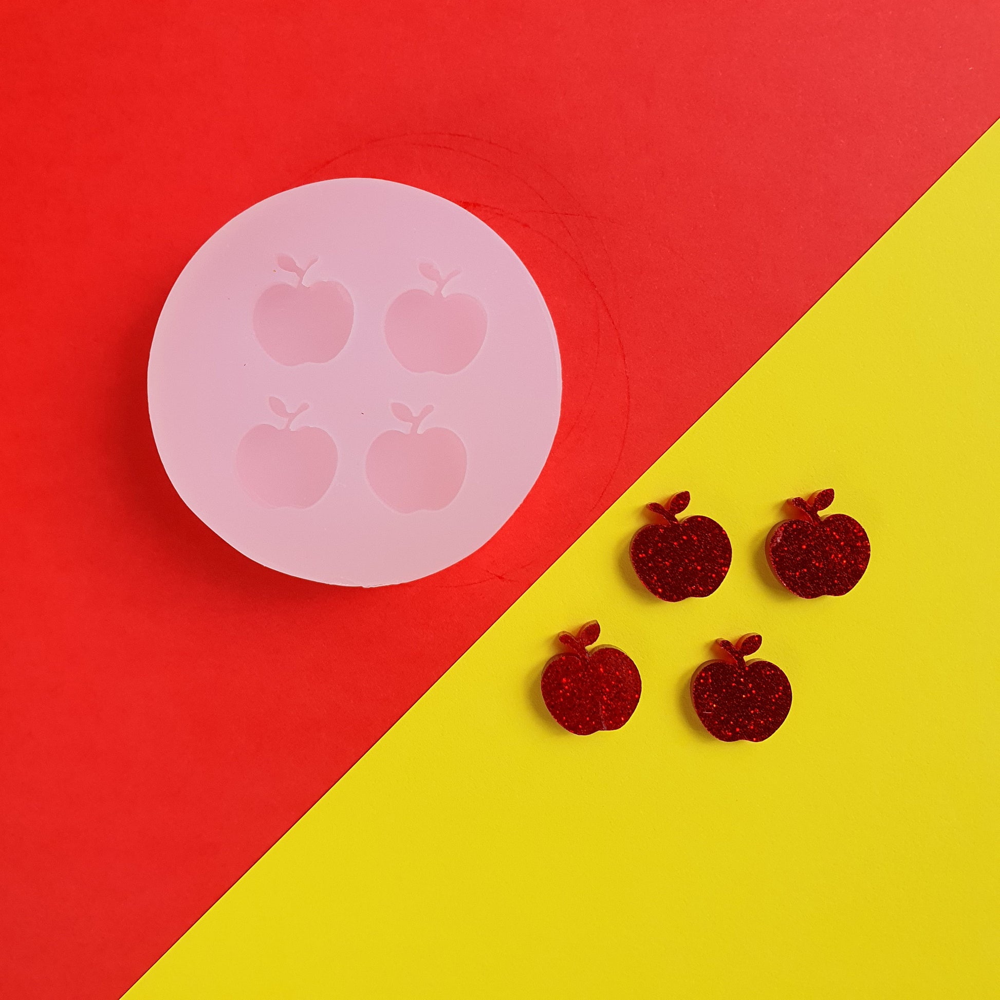 Apple Silicone earrings mold for resin and epoxy for stud earrings - Luxy Kraft