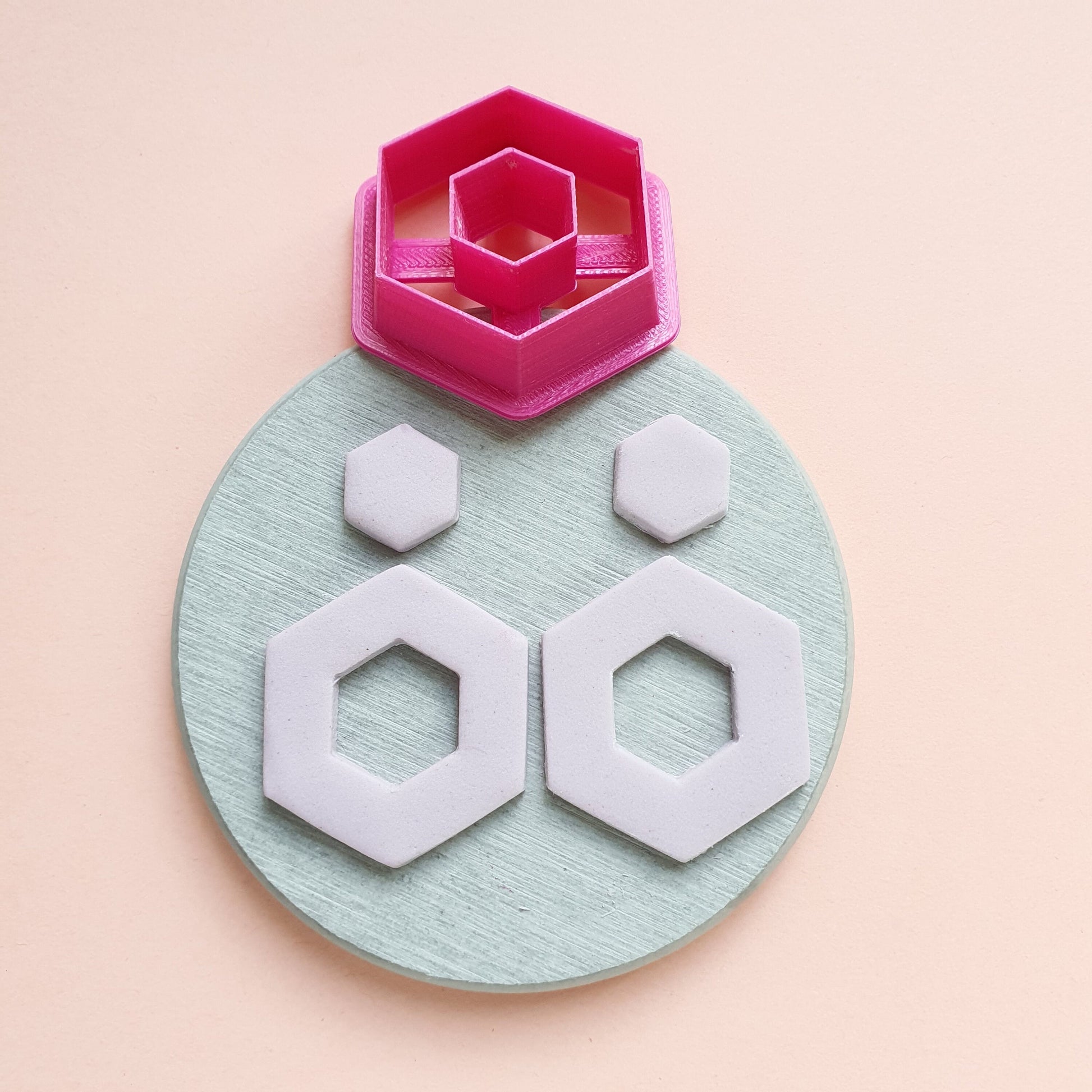 Hexagon Polymer clay 3D cutters Jewelry Earrings Geometry shape cutter - Luxy Kraft