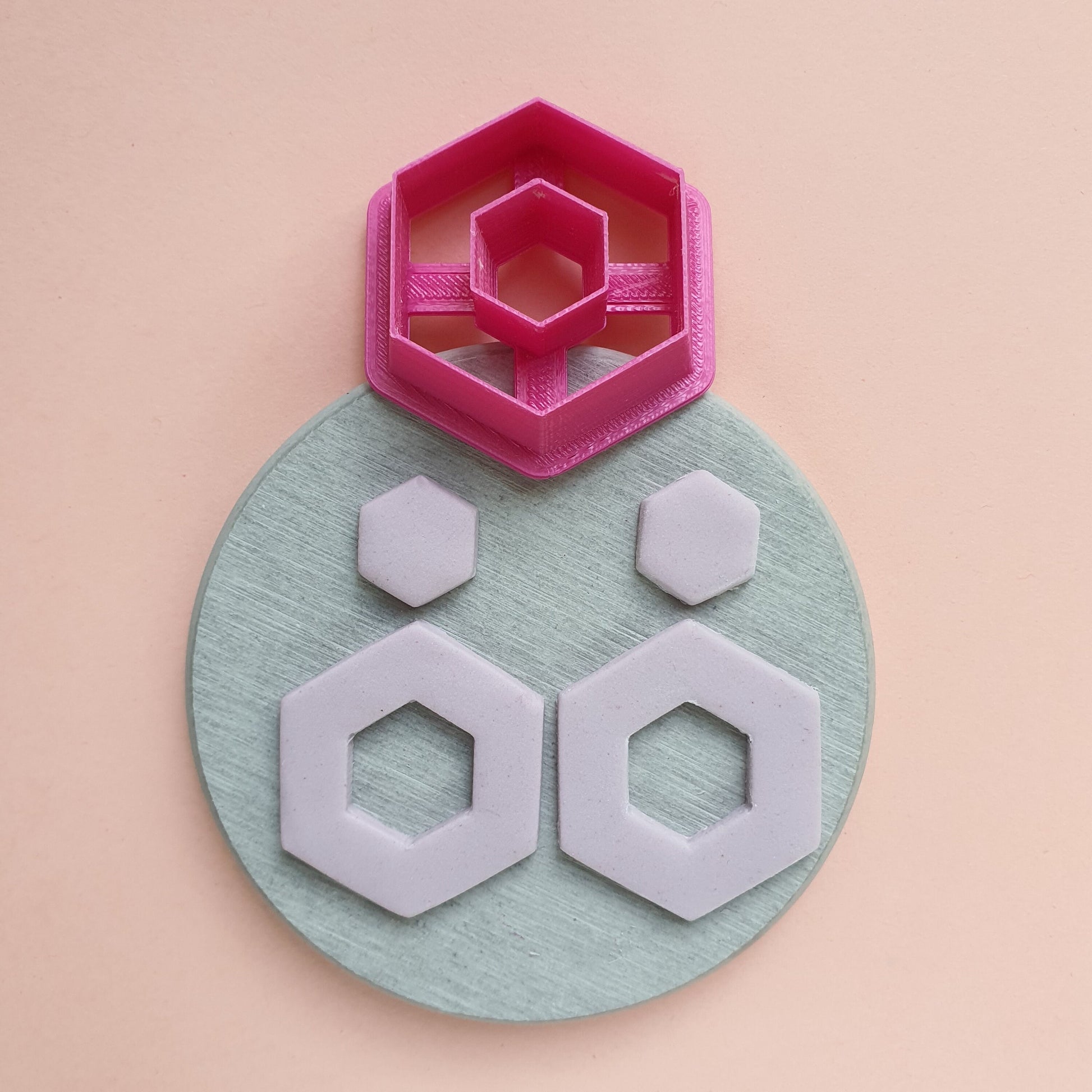 Hexagon Polymer clay 3D cutters Jewelry Earrings Geometry shape cutter - Luxy Kraft