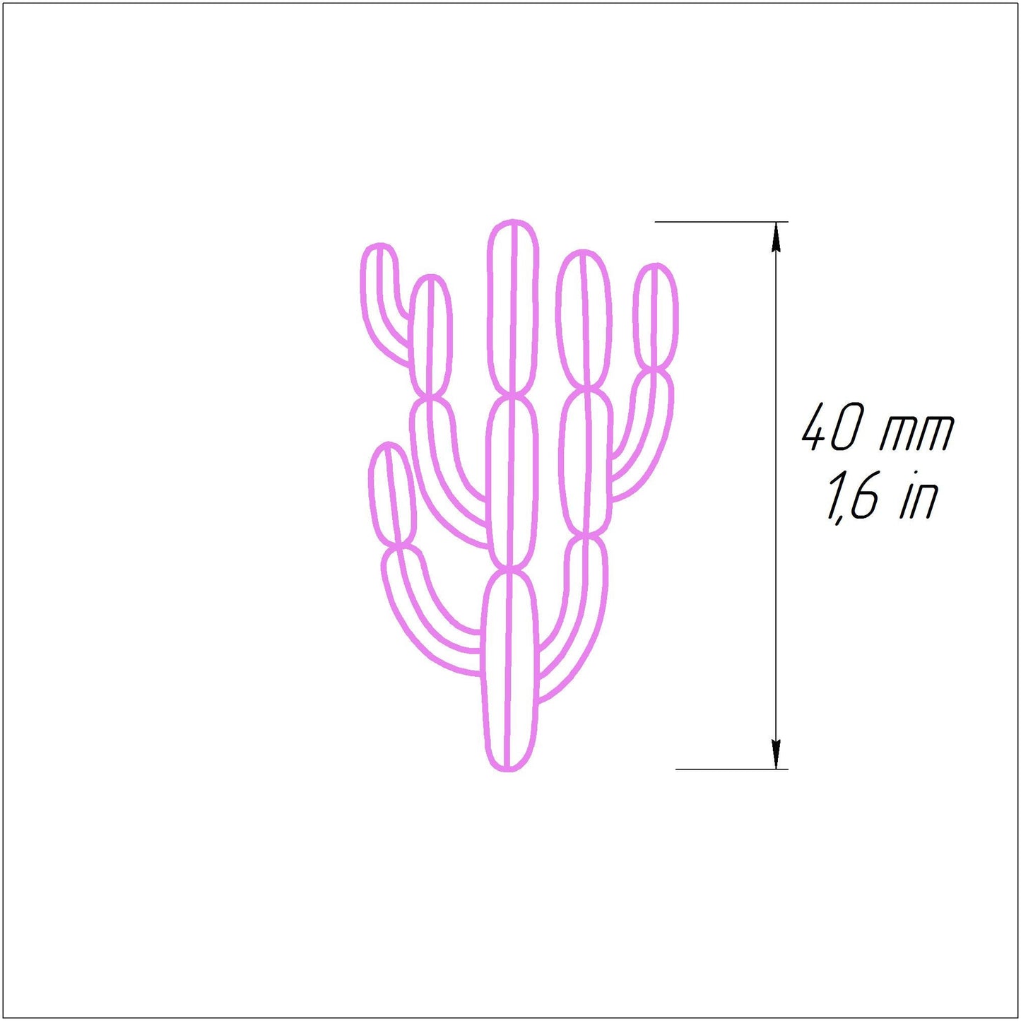 Polymer clay stamp "Cactus" 3D printed embossing - Luxy Kraft