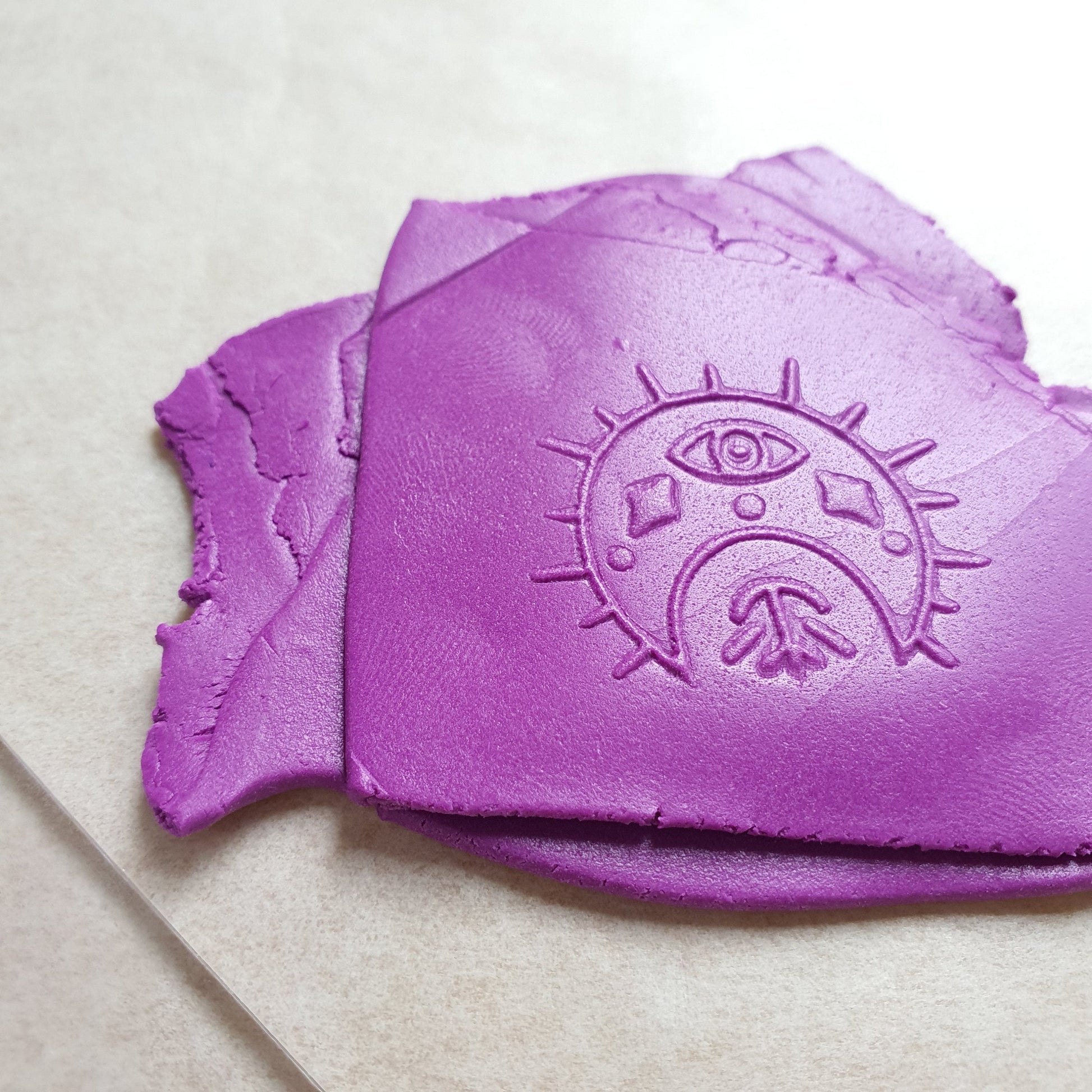 Embossing stamp for polymer clay "Magic Moon" texture plate debossing stamp Acrylic stamps - Luxy Kraft