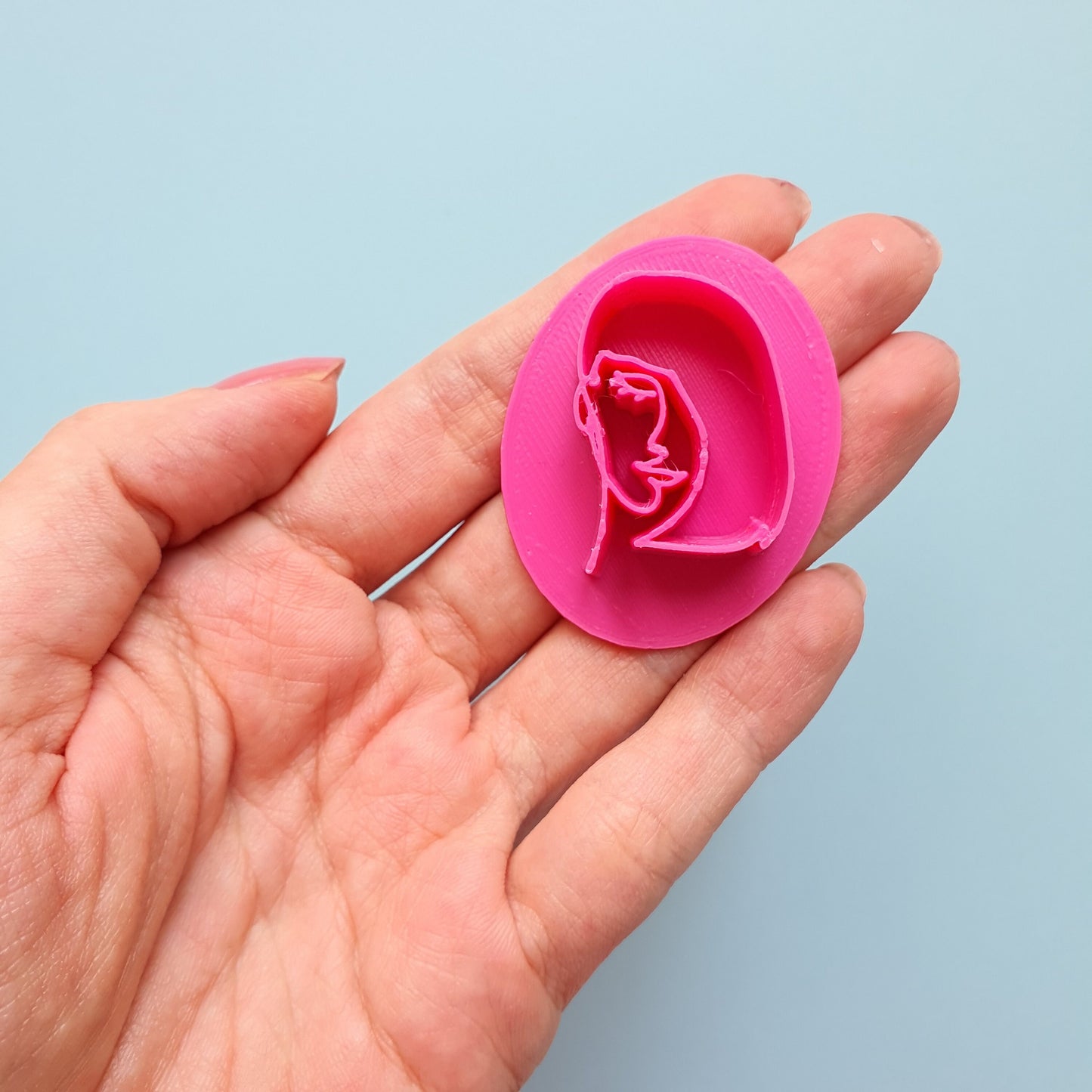 Woman face Earrings Polymer clay 3D Geometry Jewelry shapes stamp embossing