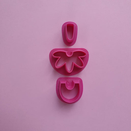 Earrings Polymer clay 3D cutters Geometry Jewelry shape cutter 3 pcs set - Luxy Kraft