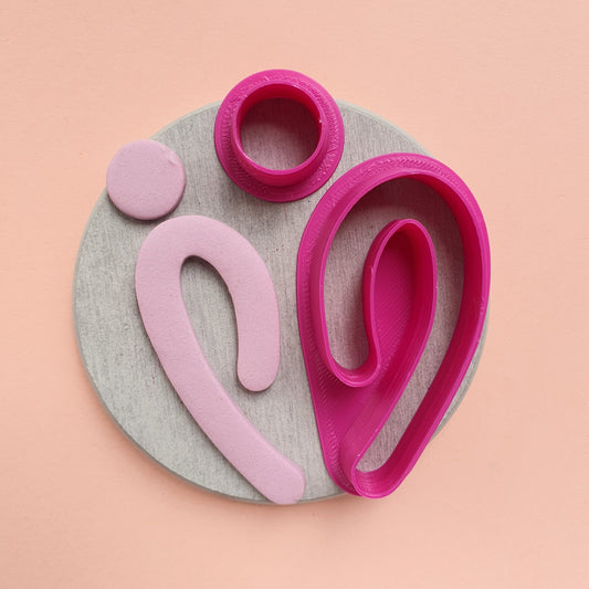 Earrings Polymer clay 3D cutters Geometry Jewelry shapes cutter set of 2 pcs - Luxy Kraft