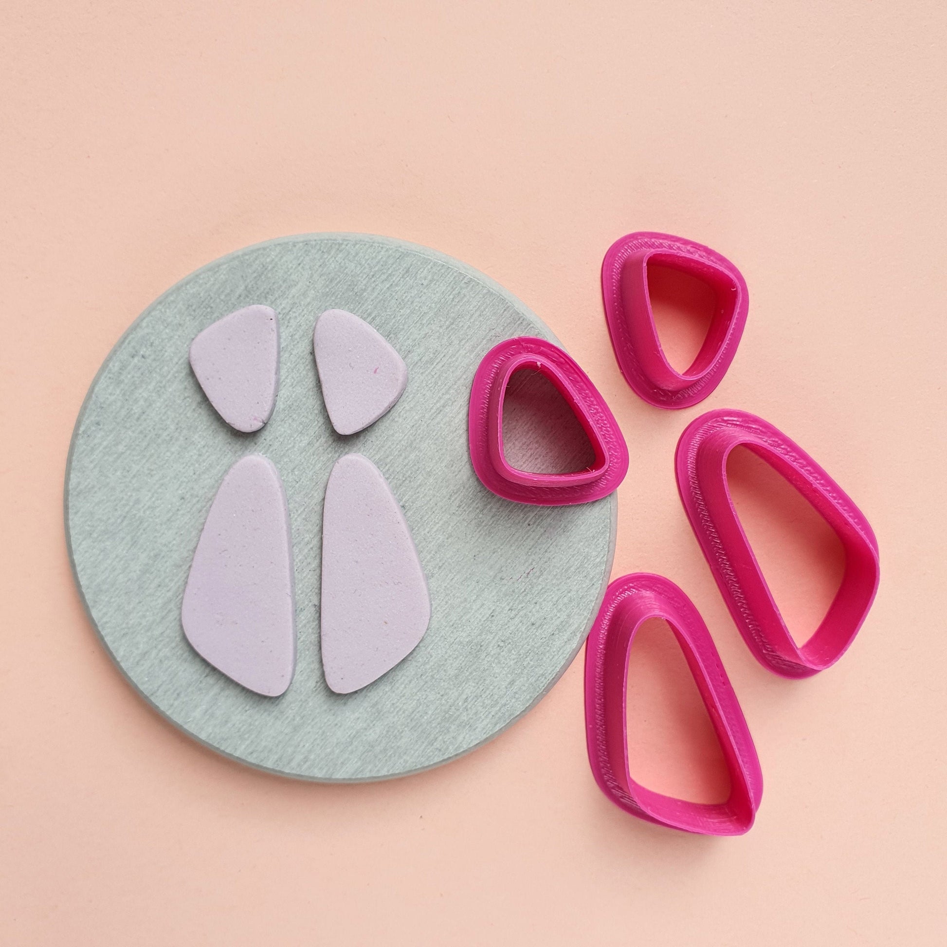 Polymer clay 3D cutters Jewelry Earrings Geometry shape 4 pcs set - Luxy Kraft