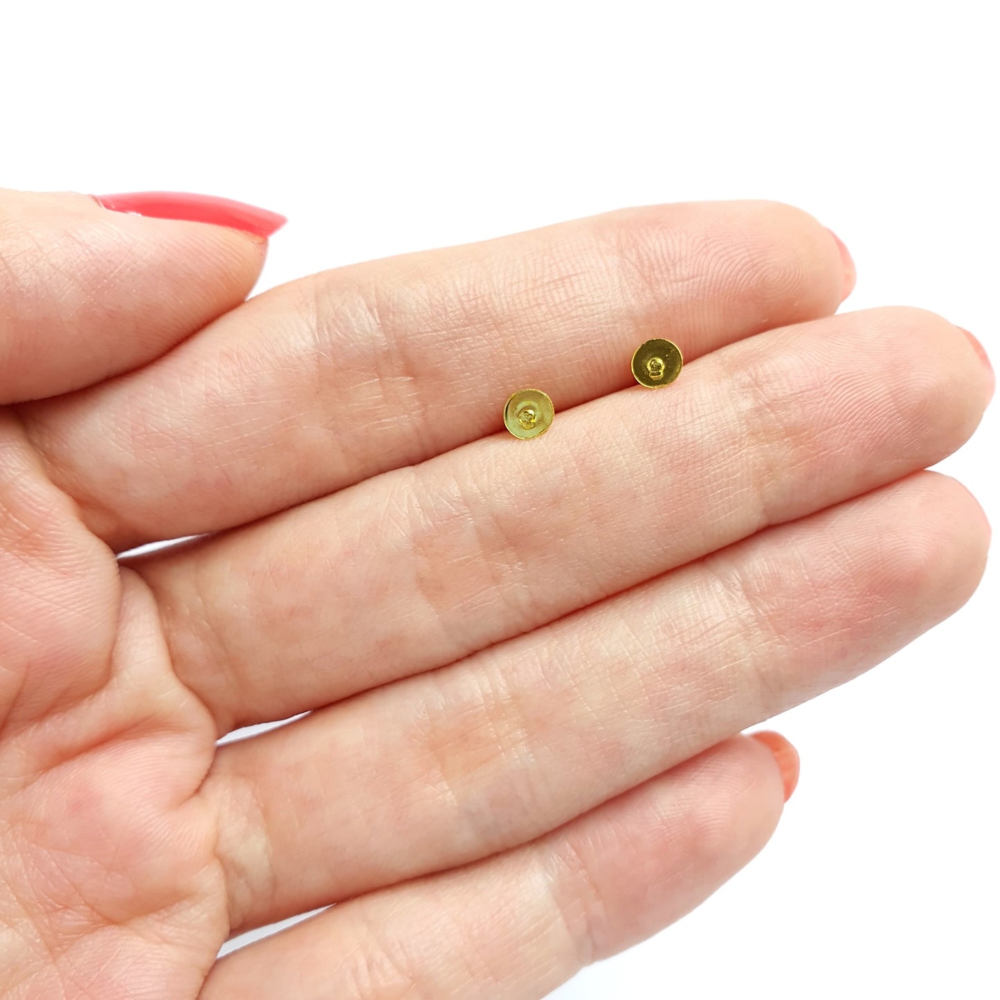 4 mm Earrings stud Round Flat component Earrings findings DIY jewellery Gold color
