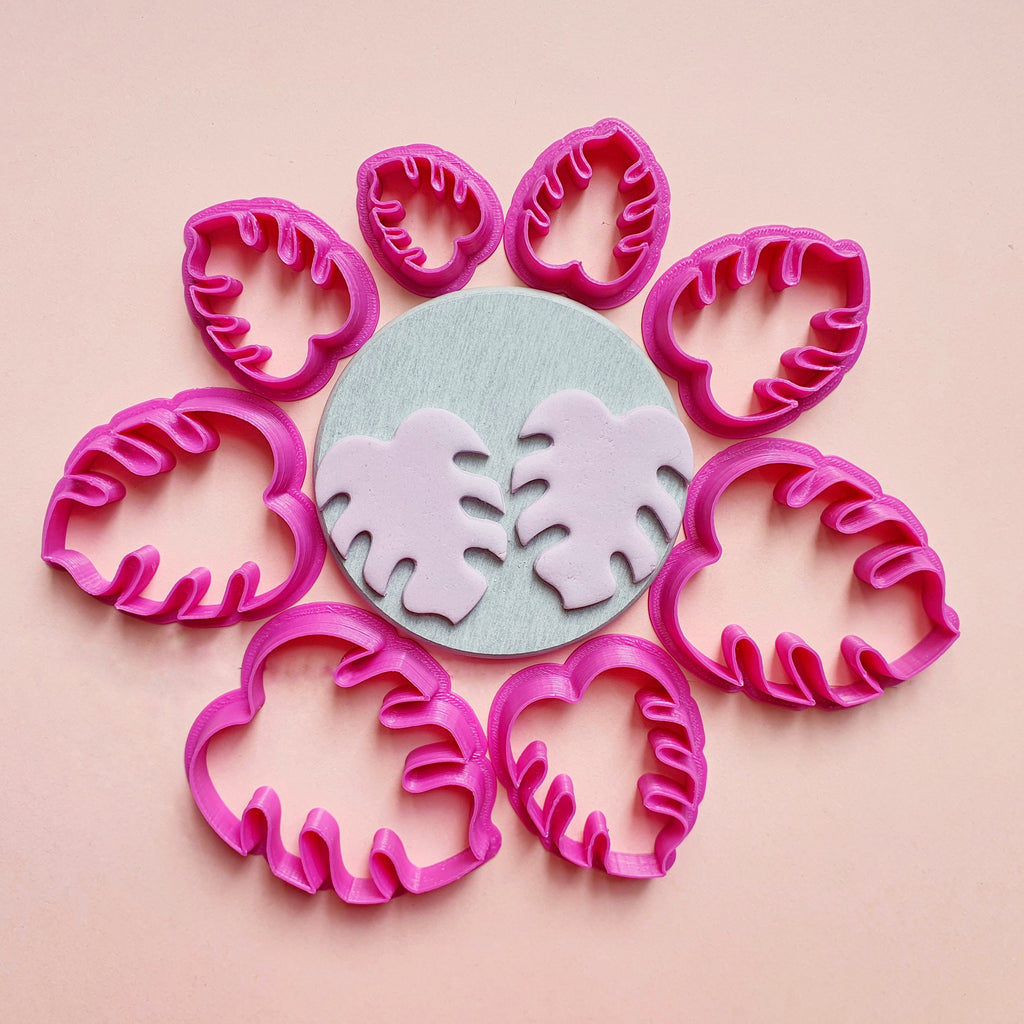 Polymer clay 3D cutters set "Monstera leaves" - Luxy Kraft