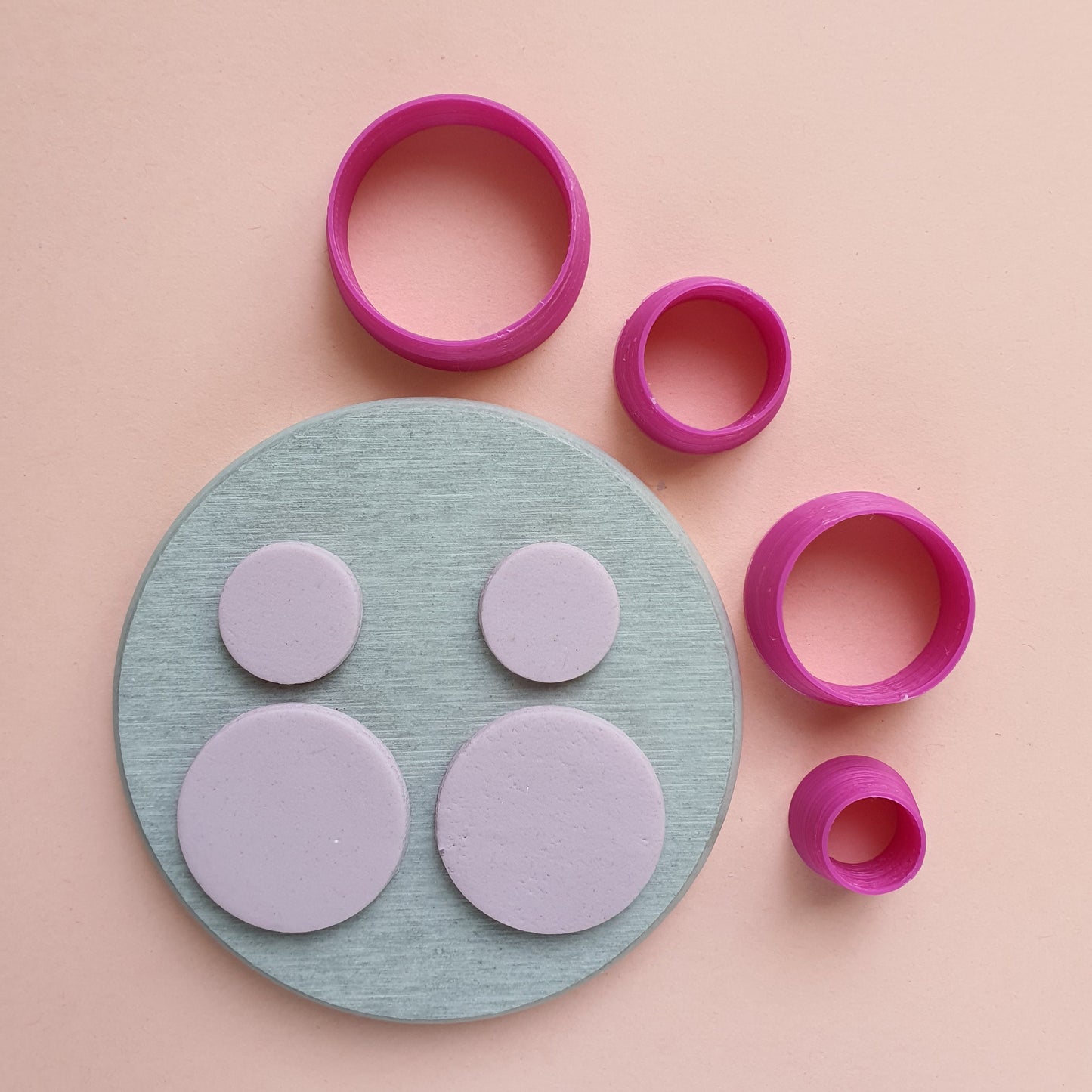 Circle Polymer clay 3D cutters set of 4 pcs - Luxy Kraft