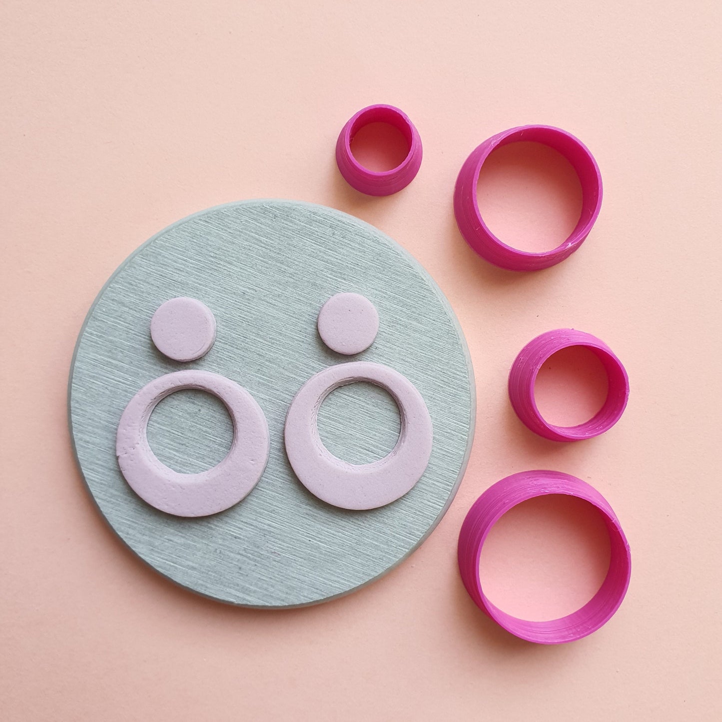 Circle Polymer clay 3D cutters set of 4 pcs - Luxy Kraft