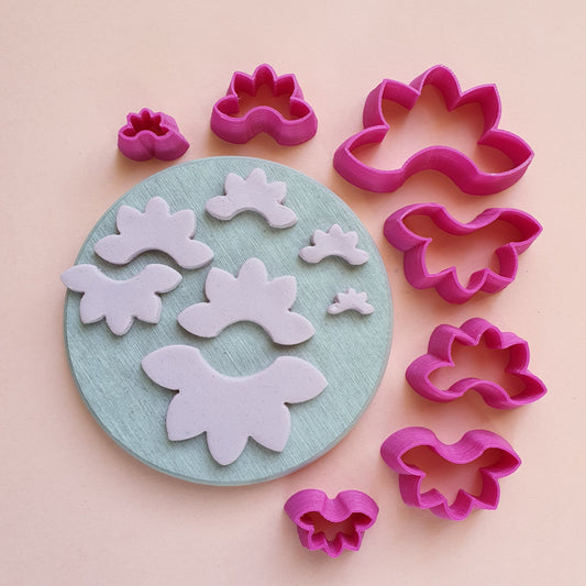 Flower Polymer clay 3D cutters set of 7 pcs - Luxy Kraft
