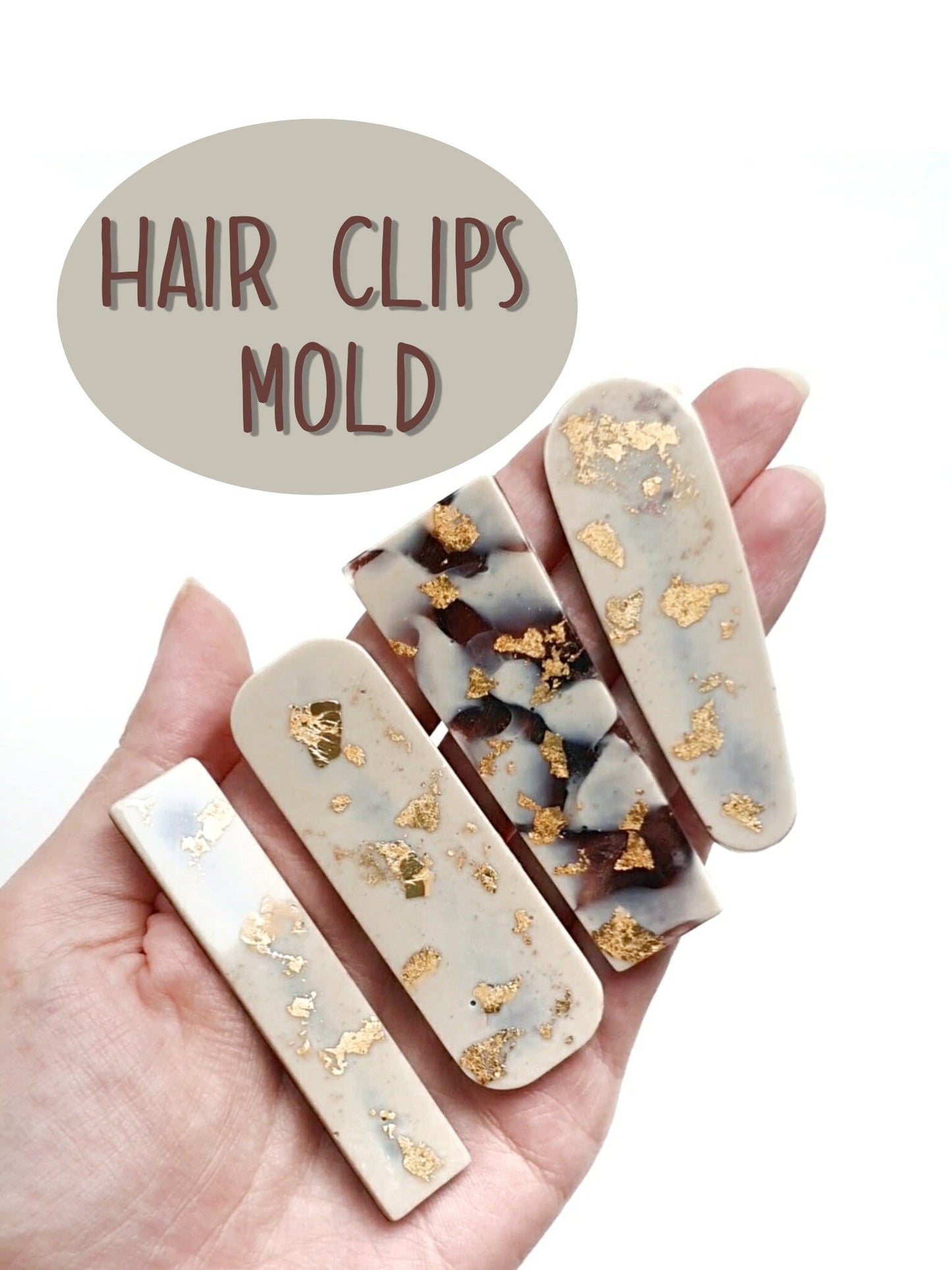 Silicone hair clip mold for resin and epoxy Jewelry resin mould