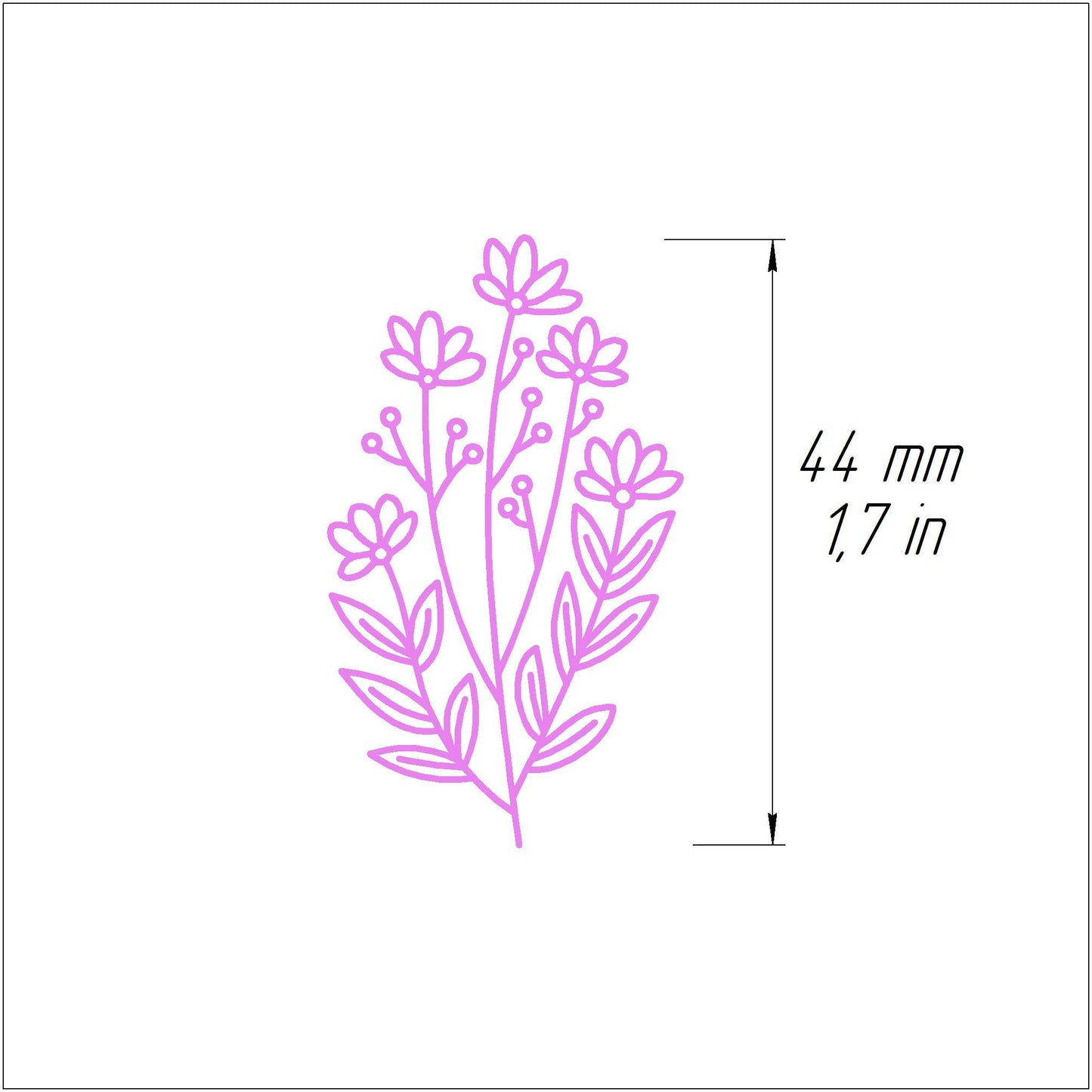 Polymer clay stamp "Flower" 3D printed embossing