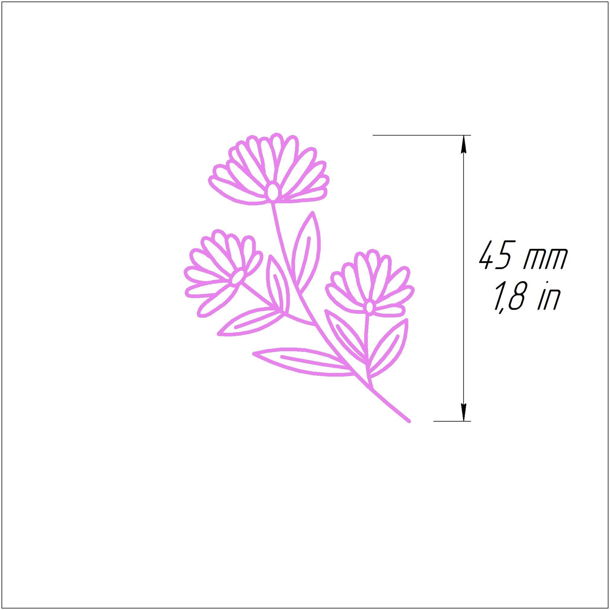 Polymer clay stamp "Flower" 3D printed embossing