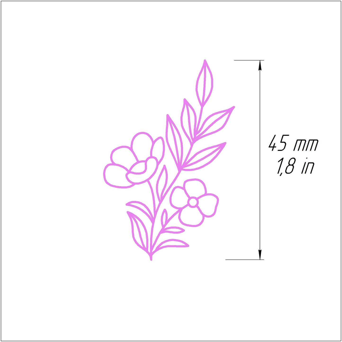 Polymer clay stamp "Flower" 3D printed embossing