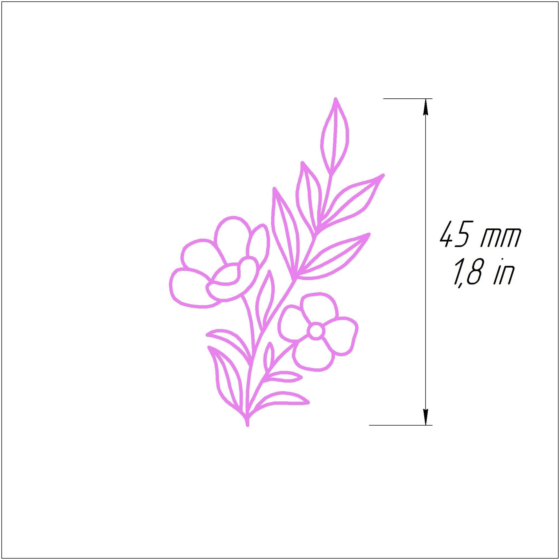 Polymer clay stamp "Flower" 3D printed embossing