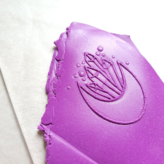 Embossing stamp for polymer clay "Magic Moon Crystals" texture plate debossing stamp Acrylic stamps - Luxy Kraft