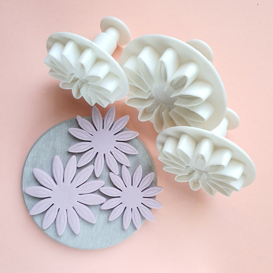 3 pcs set Polymer clay cutters Jewelry Earrings "Flower Daisy" shape plastic cutter - Luxy Kraft