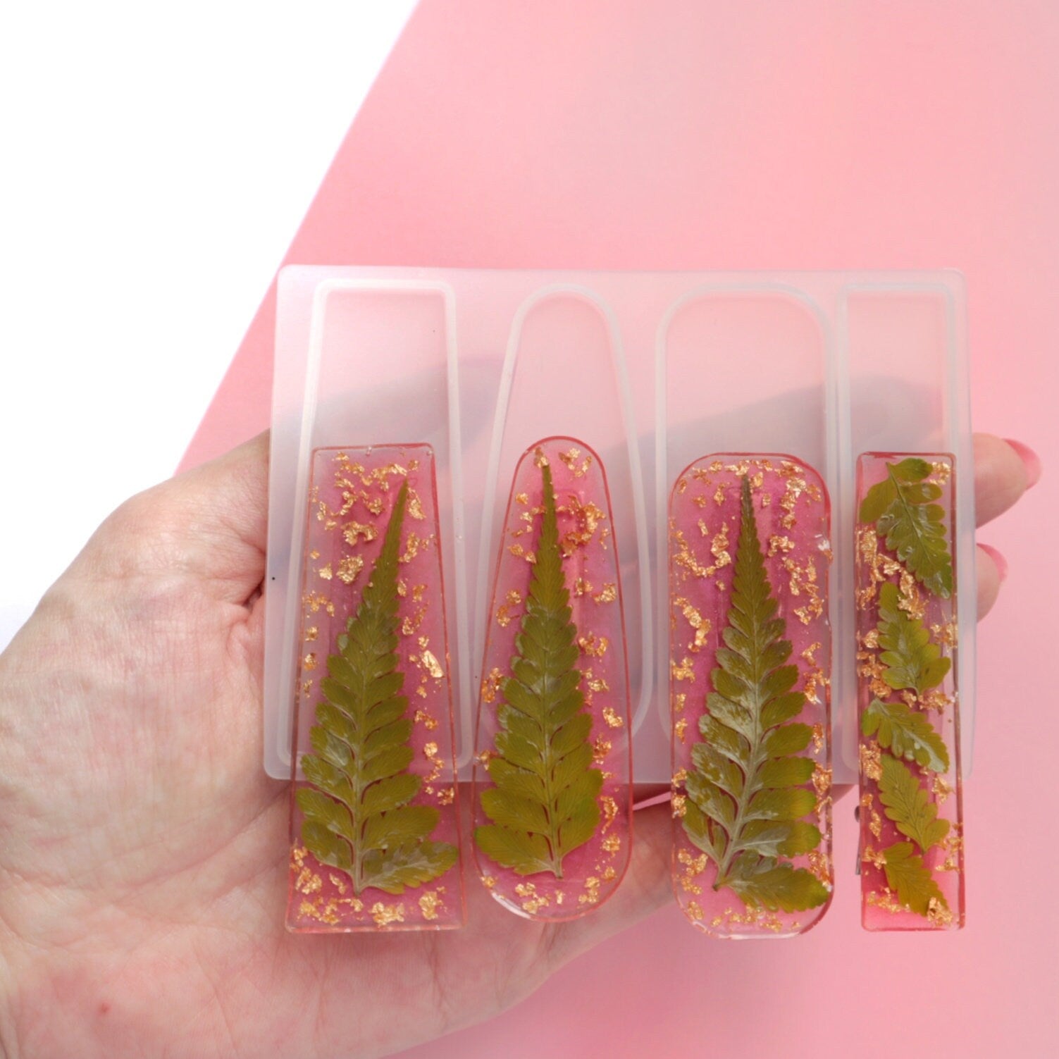 Silicone hair clip mold for resin and epoxy Jewelry resin mould