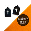Halloween Coffin Silicone earrings mold for resin and epoxy