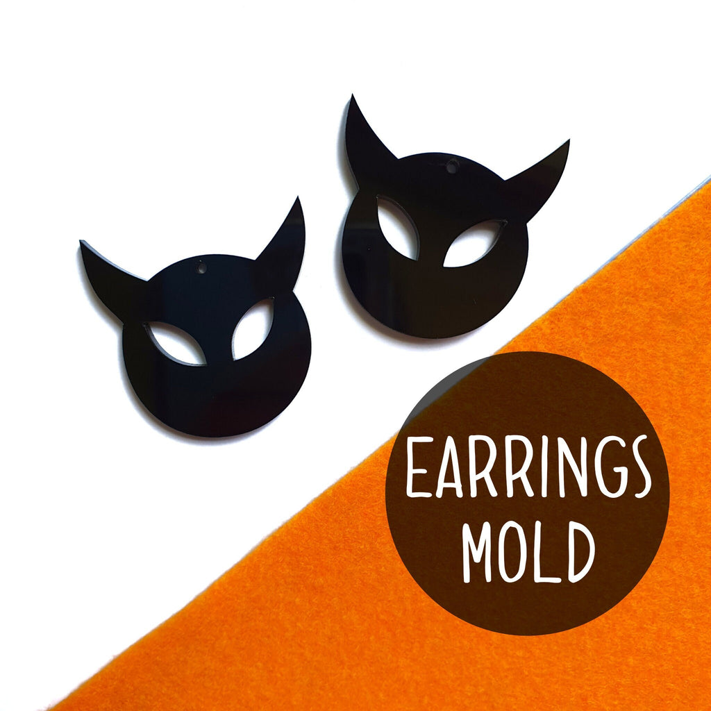 Halloween Devil Silicone earrings mold for resin and epoxy - Luxy Kraft
