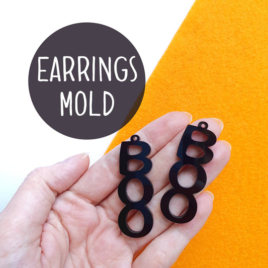 Halloween Boo Spooky Silicone earrings mold for resin and epoxy - Luxy Kraft