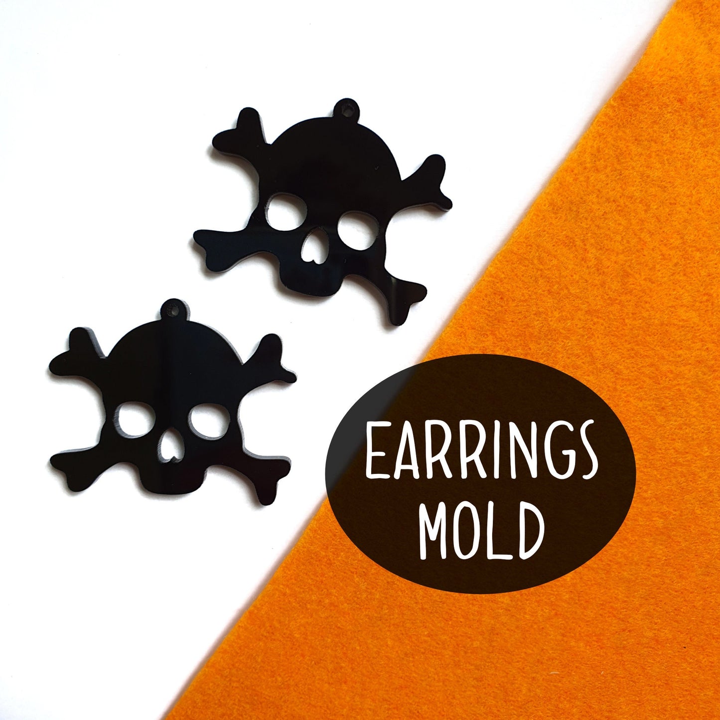 Halloween Scull Silicone earrings mold for resin and epoxy
