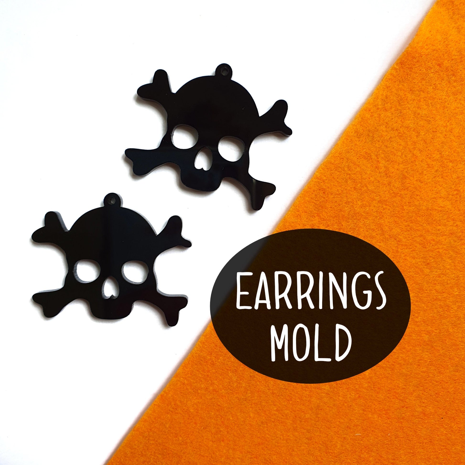Halloween Scull Silicone earrings mold for resin and epoxy