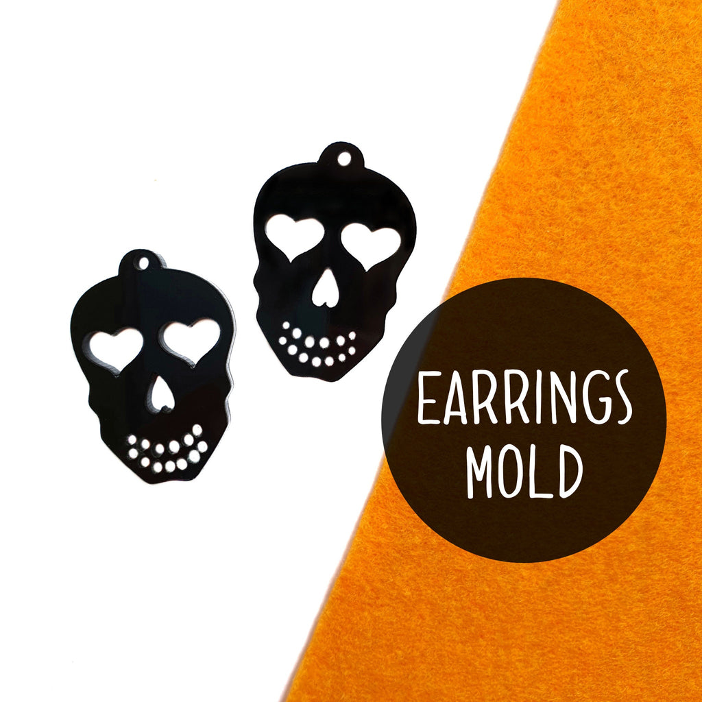 Halloween Scull Silicone earrings mold for resin and epoxy