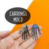 Halloween Skeleton Hand Silicone earrings mold for resin and epoxy - Luxy Kraft