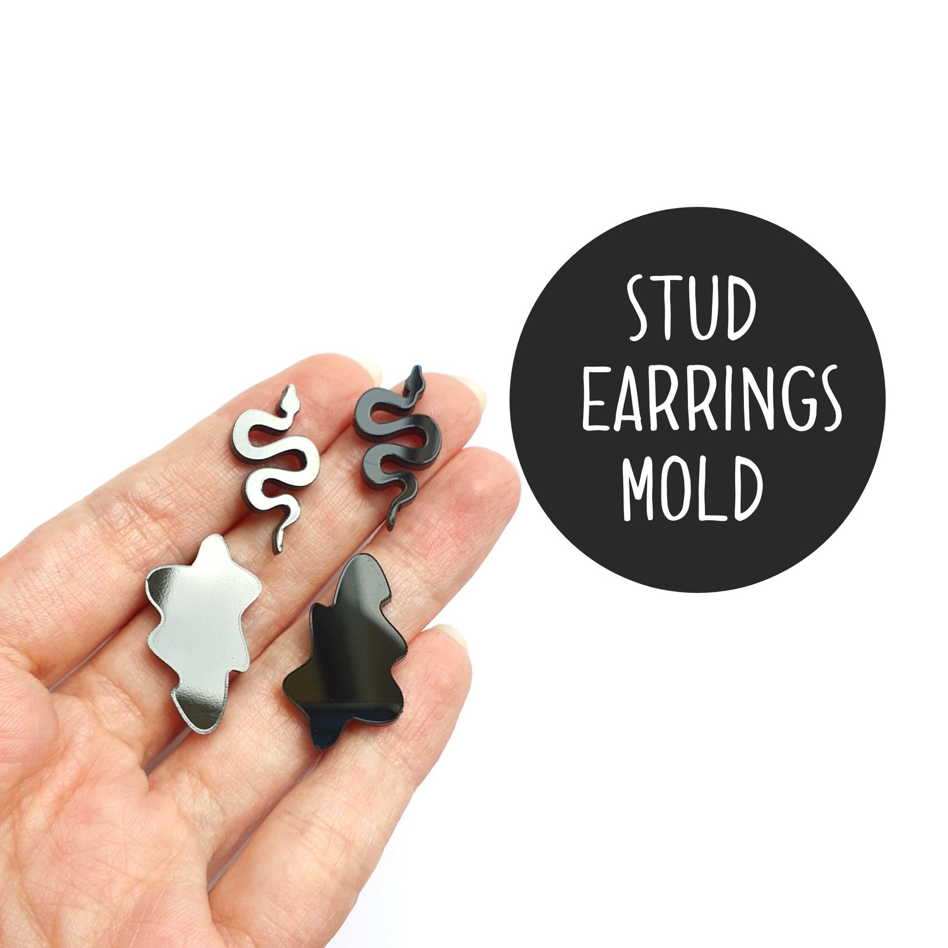 Silicone stud earrings jewelry mold for resin and epoxy 2 designs in 1 - Luxy Kraft