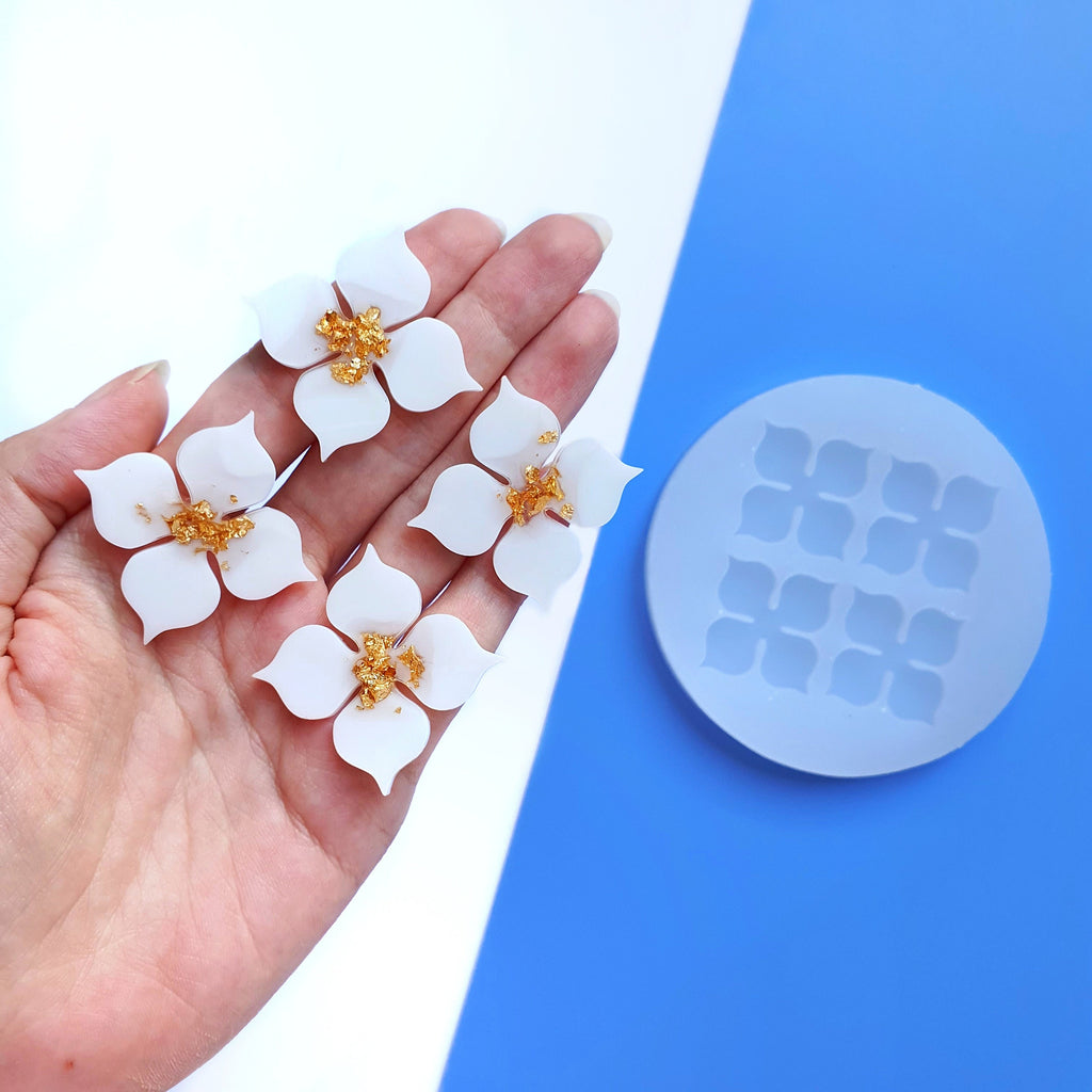 Silicone earrings mold flower mould for resin and epoxy "Hydrangea" - Luxy Kraft