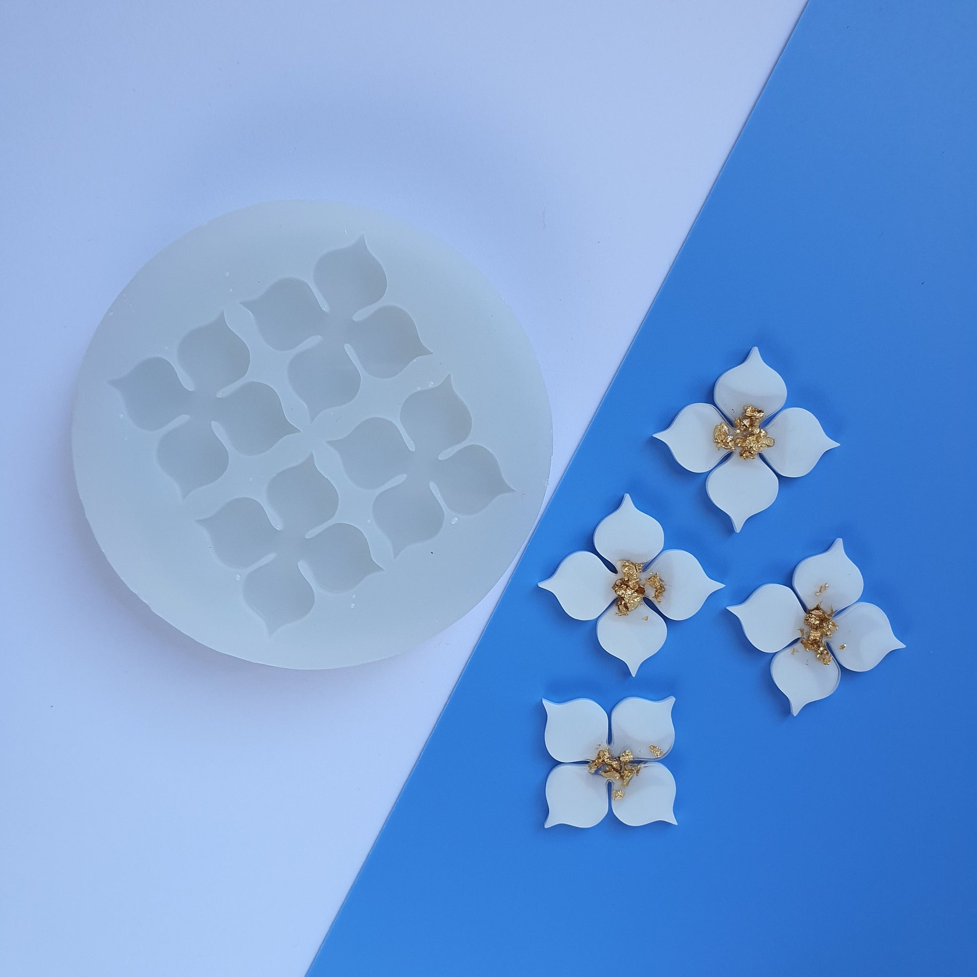 Silicone earrings mold flower mould for resin and epoxy "Hydrangea" - Luxy Kraft