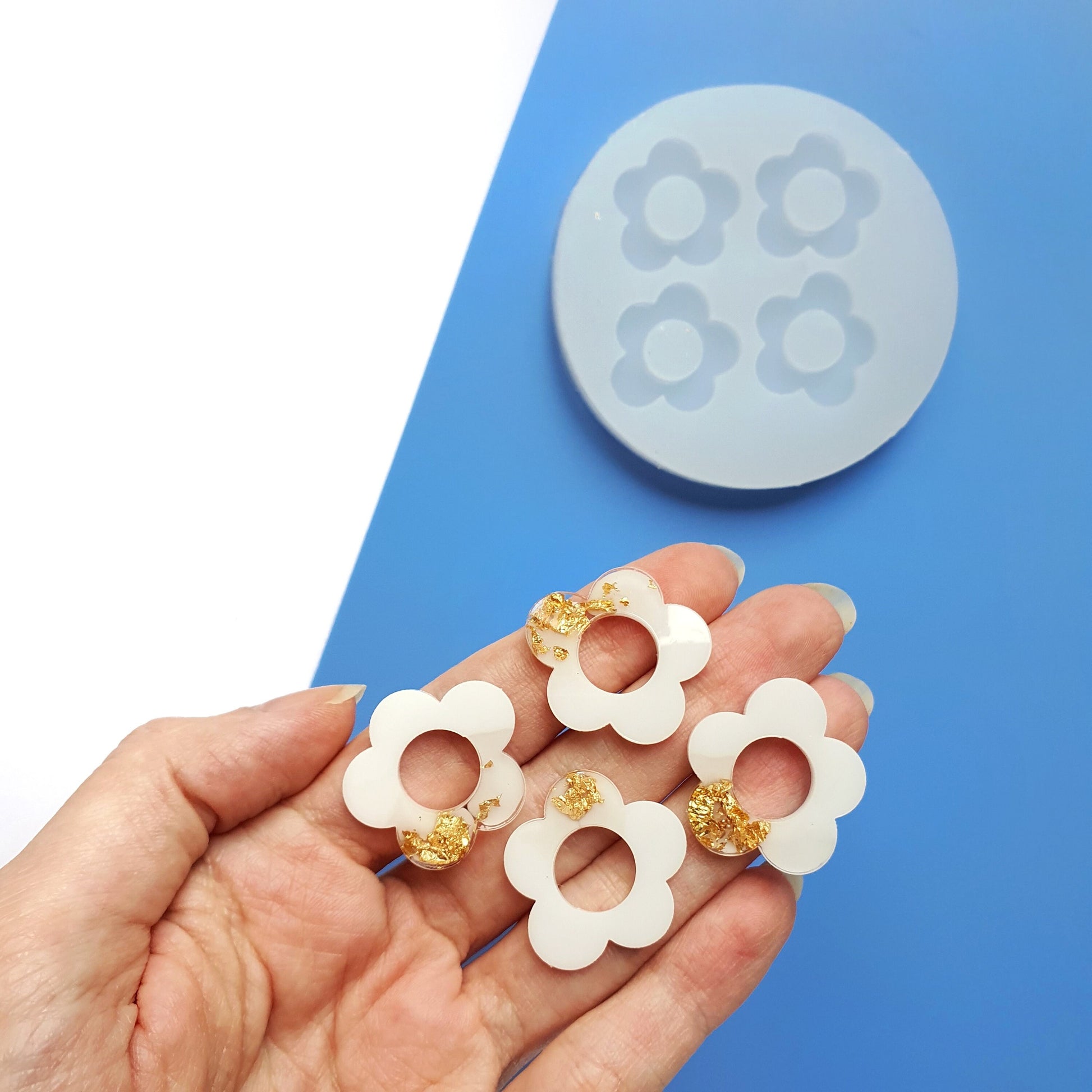 Silicone earrings mold flower mould for resin and epoxy