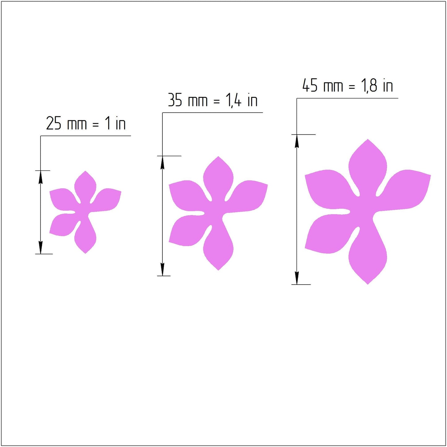 Flower petals Polymer clay cutter 3D print cutters Jewelry Earrings shape plastic cutter