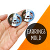 Halloween Zombie Silicone earrings mold for resin and epoxy